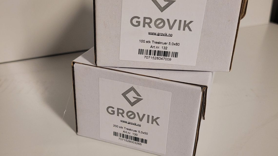 Grøvikskruer til rennekrok (rustfri)